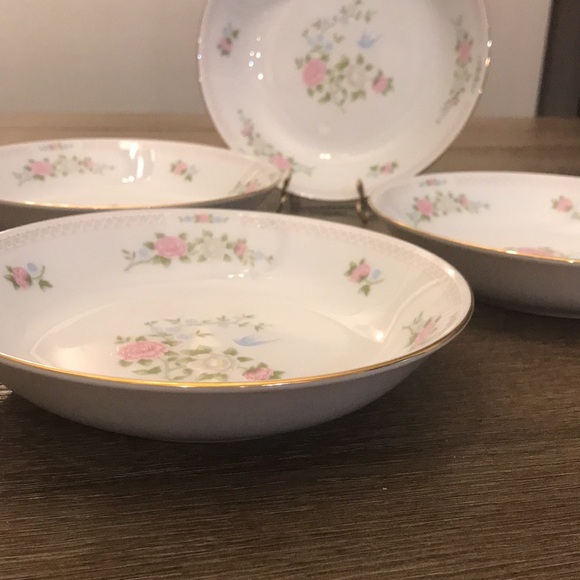 Crown Ming china 7 1/2” soup bowl set of 4 Bird of Paradise pattern euc (b) - Picture 7 of 9